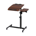 Artiss Laptop Desk Table Fan Cooling Walnut 60CM LA-DESK-LEO-L1-WA