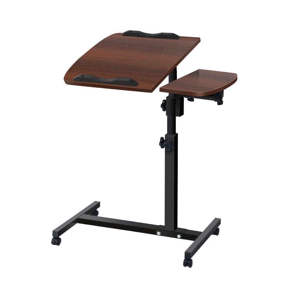 Artiss Laptop Desk Table Fan Cooling Walnut 60CM LA-DESK-LEO-L1-WA
