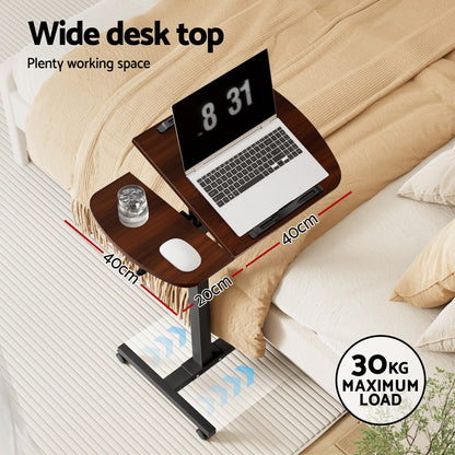 Artiss Laptop Desk Table Fan Cooling Walnut 60CM LA-DESK-LEO-L1-WA