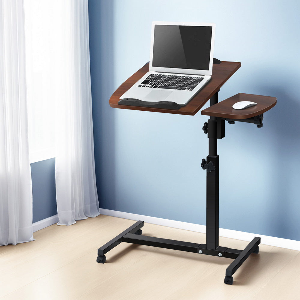 Artiss Laptop Desk Table Fan Cooling Walnut 60CM LA-DESK-LEO-L1-WA