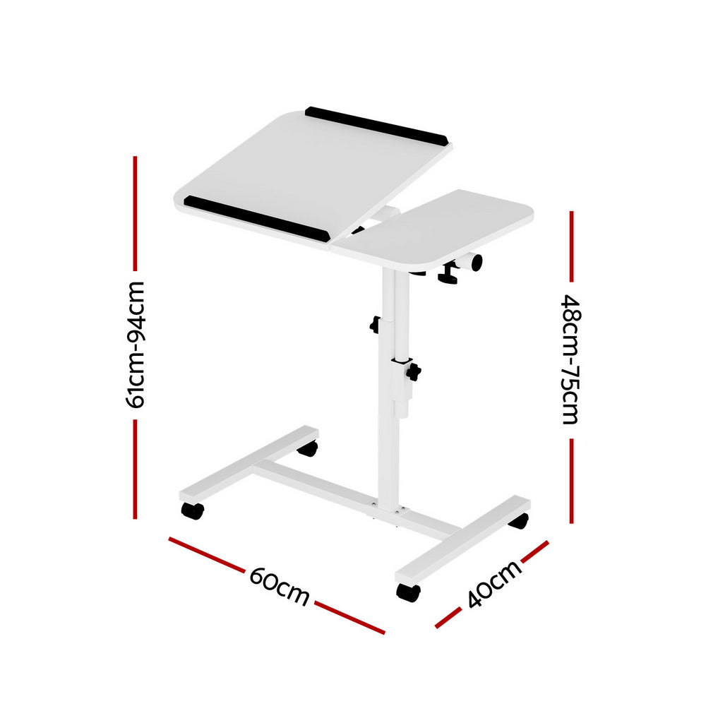 Artiss Laptop Desk Table Fan Cooling White 60CM LA-DESK-LEO-L1-WH