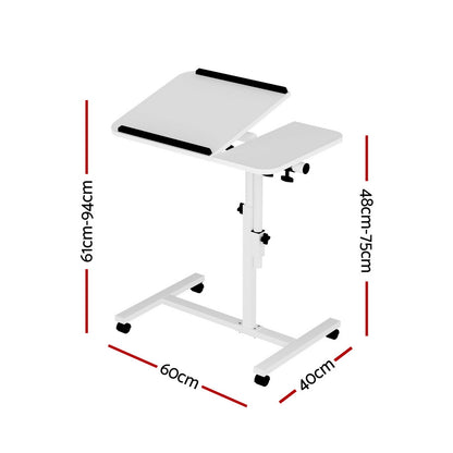 Artiss Laptop Desk Table Fan Cooling White 60CM LA-DESK-LEO-L1-WH