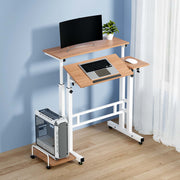 Artiss Laptop Desk Table Adjustable Light Wood 80CM LA-DESK-SD-LW