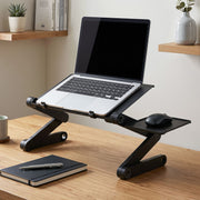 Artiss Laptop Stand Aluminium Computer Riser Foldable Lap Desk Bed Table Black