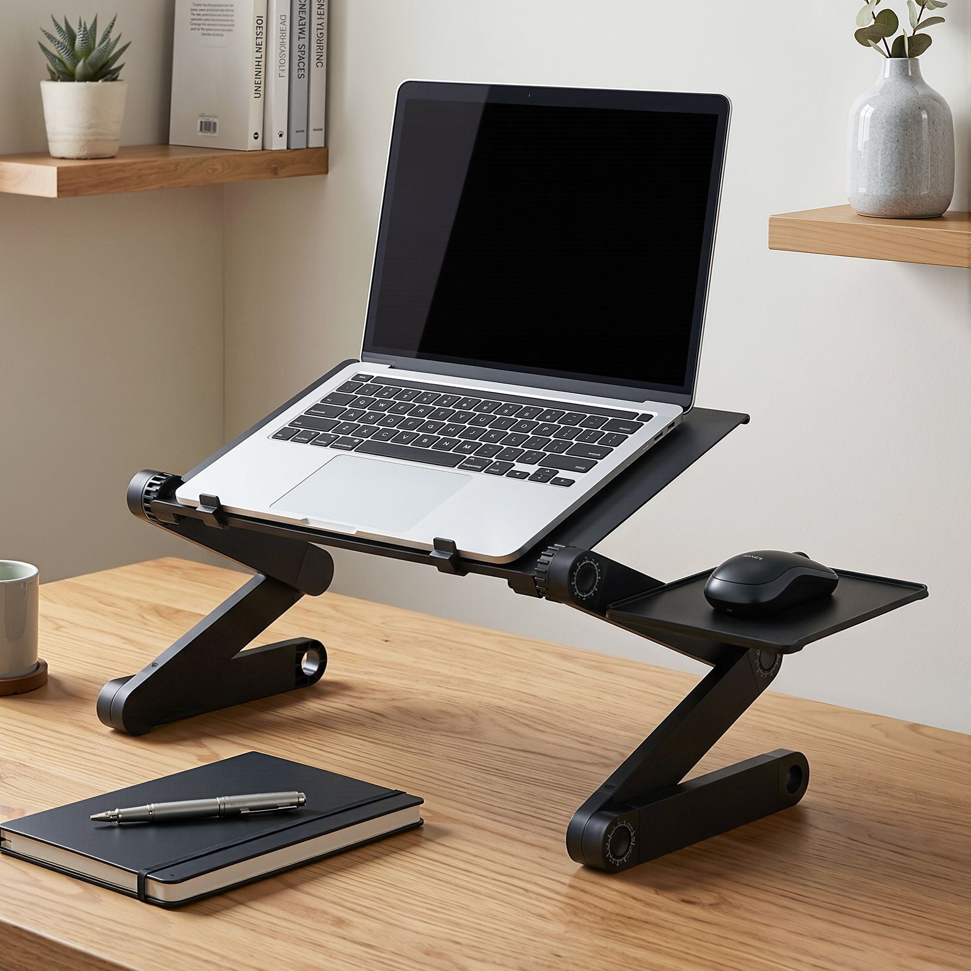 Artiss Laptop Stand Aluminium Computer Riser Foldable Lap Desk Bed Table Black