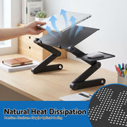 Artiss Laptop Stand Aluminium Computer Riser Foldable Lap Desk Bed Table Black