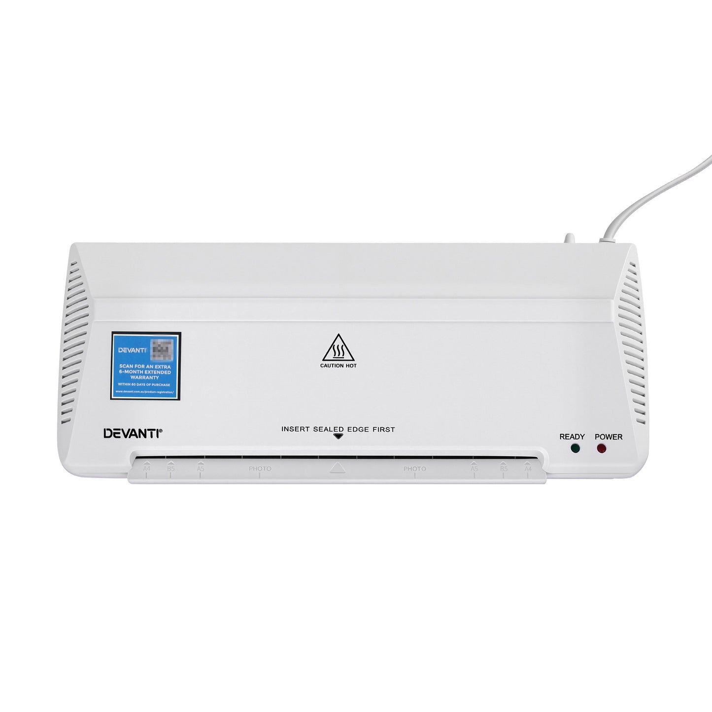 Devanti A4 Laminator Machine, Hot & Cold Thermal Fast Lamination Anti-Jam Laminator for Office School Home LAMI-OL281-A4-WH