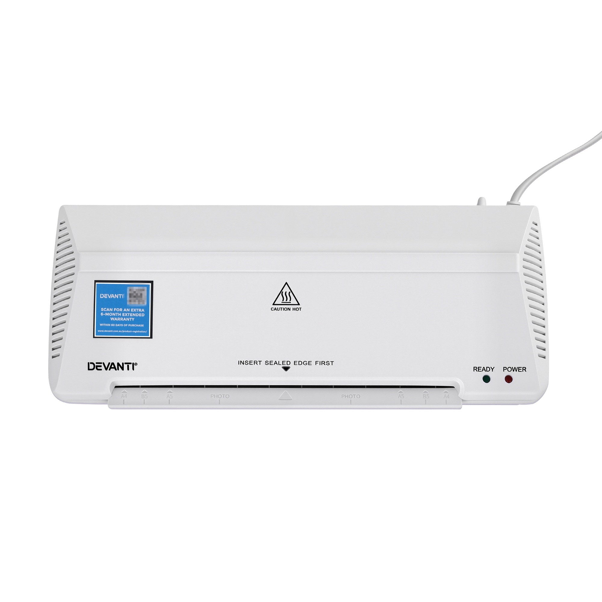 Devanti A4 Laminator Machine, Hot & Cold Thermal Fast Lamination Anti-Jam Laminator for Office School Home LAMI-OL281-A4-WH