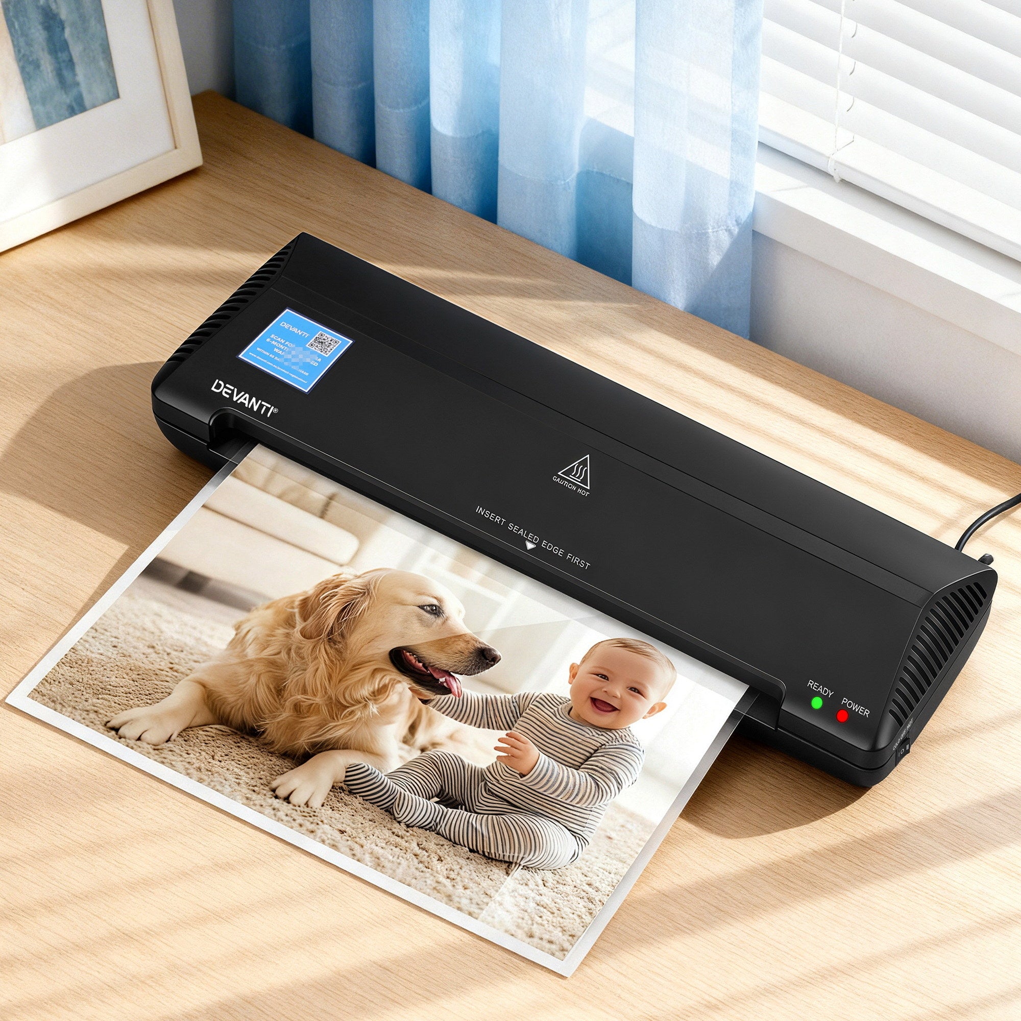 Devanti A3 Laminator Machine, Hot & Cold Thermal Fast Lamination Anti-Jam Laminator for Office School Home LAMI-OL381-A3-BK