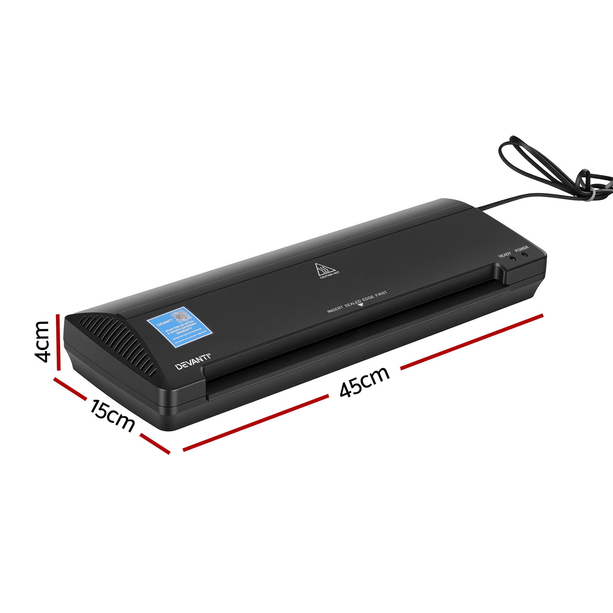 Devanti A3 Laminator Machine, Hot & Cold Thermal Fast Lamination Anti-Jam Laminator for Office School Home LAMI-OL381-A3-BK