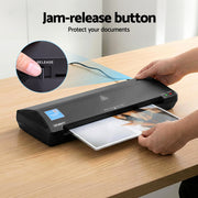 Devanti A3 Laminator Machine, Hot & Cold Thermal Fast Lamination Anti-Jam Laminator for Office School Home LAMI-OL381-A3-BK