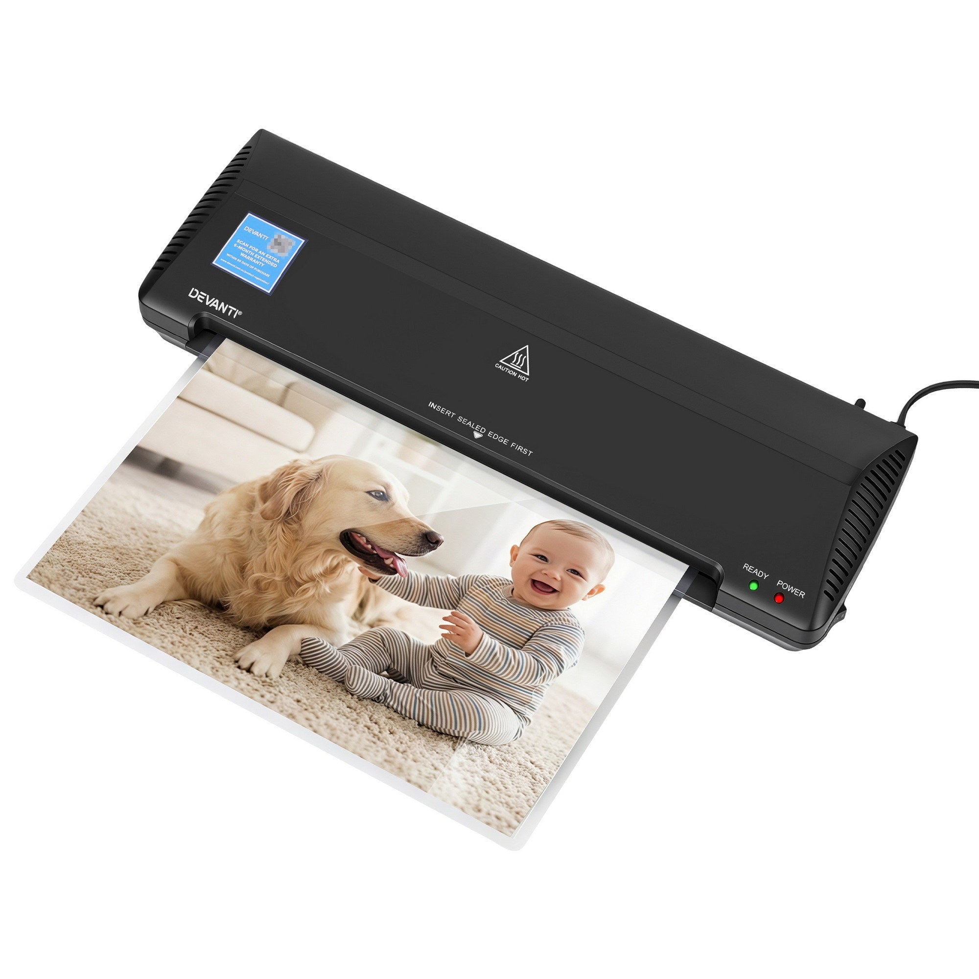 Devanti A3 Laminator Machine, Hot & Cold Thermal Fast Lamination Anti-Jam Laminator for Office School Home LAMI-OL381-A3-BK