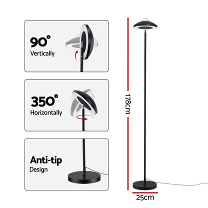 Artiss 2-in-1 LED Floor Lamp with Galaxy Projector &Remote, 178cm Tall Torchiere Standing Light with Dynamic LAMP-FLOOR-2IN1-BK