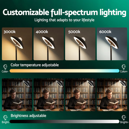 Artiss 2-in-1 LED Floor Lamp with Galaxy Projector &Remote, 178cm Tall Torchiere Standing Light with Dynamic LAMP-FLOOR-2IN1-BK