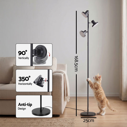 Artiss LED Tree Floor Lamp, 36W Modern Dimmable Standing Lamp with Remote & Touch Control, 4 Color LAMP-FLOOR-3H-LED
