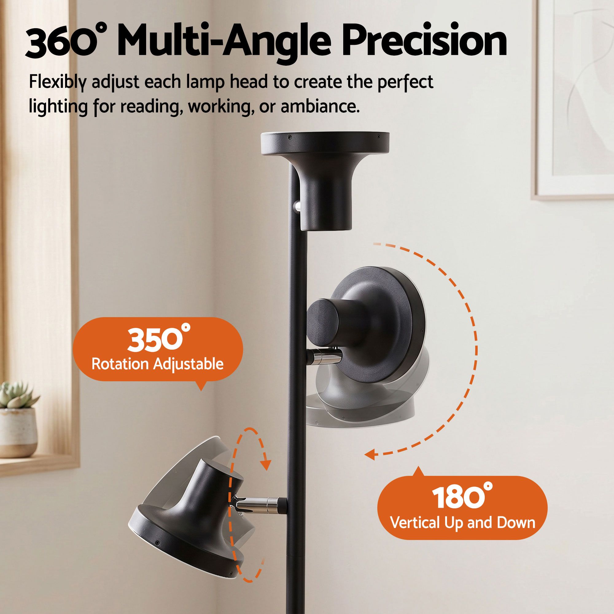 Artiss LED Tree Floor Lamp, 36W Modern Dimmable Standing Lamp with Remote & Touch Control, 4 Color LAMP-FLOOR-3H-LED