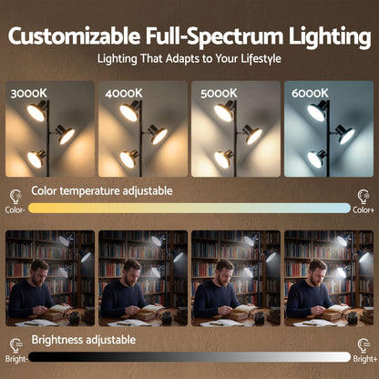 Artiss LED Tree Floor Lamp, 36W Modern Dimmable Standing Lamp with Remote & Touch Control, 4 Color LAMP-FLOOR-3H-LED