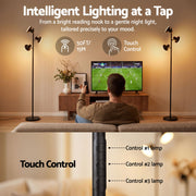 Artiss LED Tree Floor Lamp, 36W Modern Dimmable Standing Lamp with Remote & Touch Control, 4 Color LAMP-FLOOR-3H-LED
