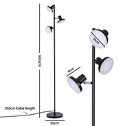 Artiss RGB Floor Lamp LED with 3 Swivel Lights Color Changing Lamp with Remote Stepless Dimmable LAMP-FLOOR-3H-RGB