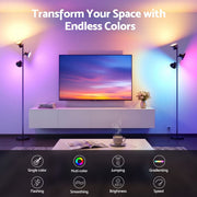 Artiss RGB Floor Lamp LED with 3 Swivel Lights Color Changing Lamp with Remote Stepless Dimmable LAMP-FLOOR-3H-RGB