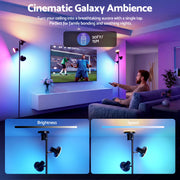 Artiss RGB Floor Lamp LED with 3 Swivel Lights Color Changing Lamp with Remote Stepless Dimmable LAMP-FLOOR-3H-RGB