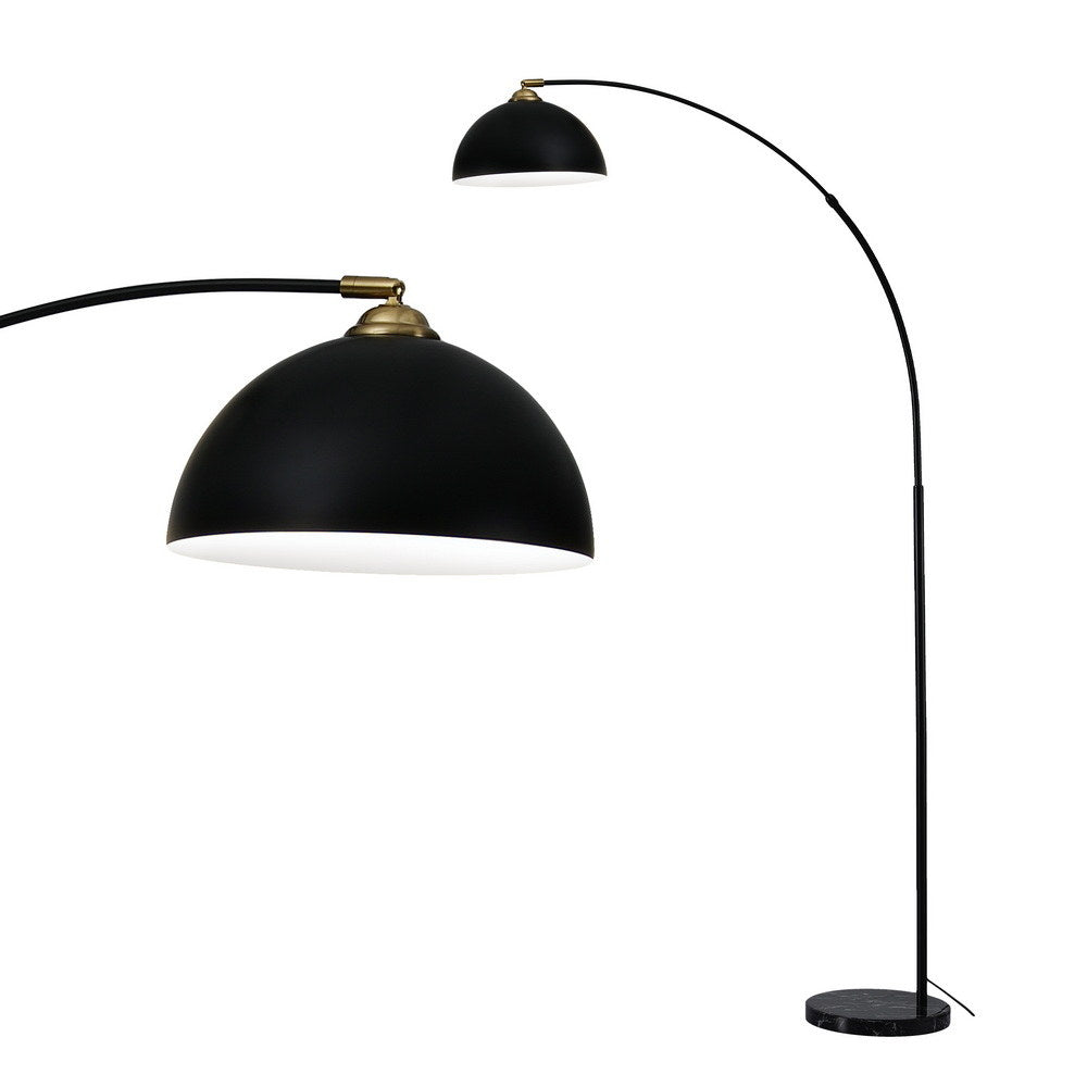 Artiss Modern Arched Floor Lamp Black Standing Heavy-Duty Marble Base for Living Room Bedroom LAMP-FLOOR-ARC-BK