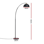 Artiss Modern Arched Floor Lamp Black Standing Heavy-Duty Marble Base for Living Room Bedroom LAMP-FLOOR-ARC-BK