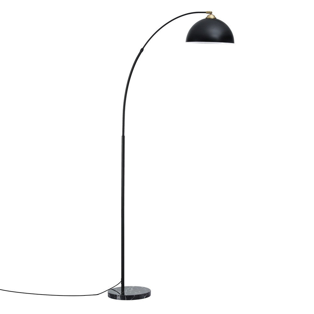 Artiss Modern Arched Floor Lamp Black Standing Heavy-Duty Marble Base for Living Room Bedroom LAMP-FLOOR-ARC-BK