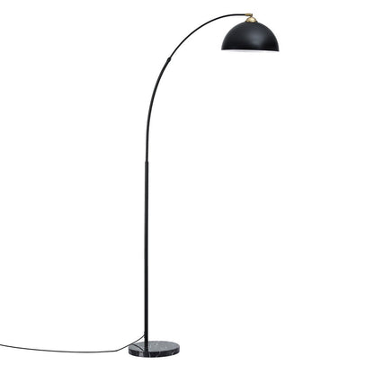 Artiss Modern Arched Floor Lamp Black Standing Heavy-Duty Marble Base for Living Room Bedroom LAMP-FLOOR-ARC-BK