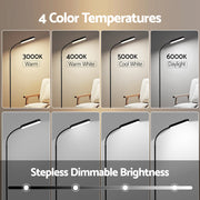 Artiss LED Floor Lamp with Remote Control & 4 Color Temperature Reading Living Room Bedroom Office LAMP-FLOOR-LED-174-BK