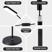 Artiss LED Floor Lamp with Remote Control & 4 Color Temperature Reading Living Room Bedroom Office LAMP-FLOOR-LED-174-BK