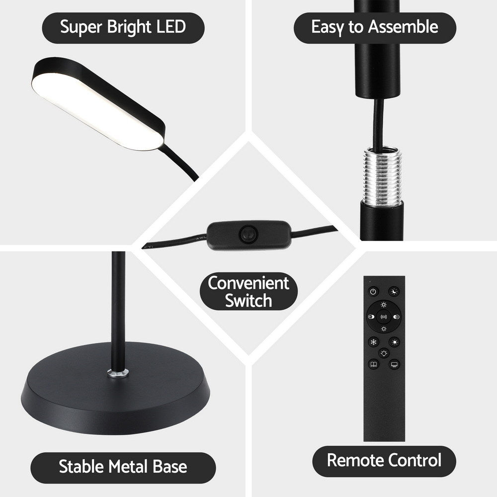 Artiss LED Floor Lamp with Remote Control & 4 Color Temperature Reading Living Room Bedroom Office LAMP-FLOOR-LED-174-BK