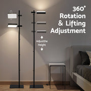 Artiss LED Floor Lamp, Modern Reading Lamp 360~ Rotating Adjustable Light Head,12W Standing Lamp for Living LAMP-FLOOR-LED-360-BK