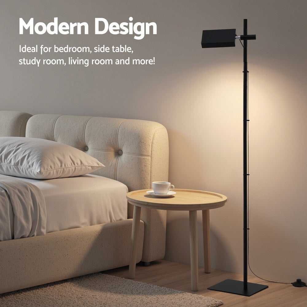 Artiss LED Floor Lamp, Modern Reading Lamp 360~ Rotating Adjustable Light Head,12W Standing Lamp for Living LAMP-FLOOR-LED-360-BK