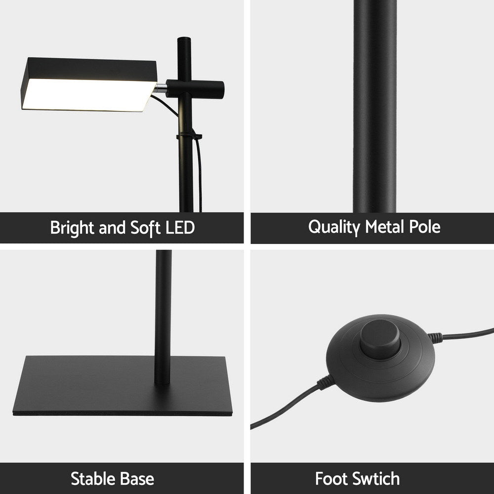 Artiss LED Floor Lamp, Modern Reading Lamp 360~ Rotating Adjustable Light Head,12W Standing Lamp for Living LAMP-FLOOR-LED-360-BK