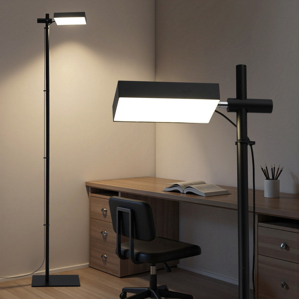 Artiss LED Floor Lamp, Modern Reading Lamp 360~ Rotating Adjustable Light Head,12W Standing Lamp for Living LAMP-FLOOR-LED-360-BK