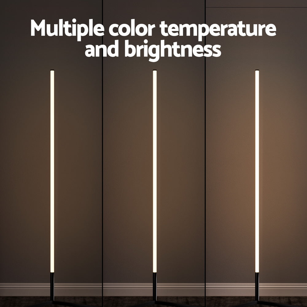 Artiss RGB LED Floor Lamp Remote Control Corner Light Stand Gaming Room 150CM LAMP-FLOOR-RGB-150-BK