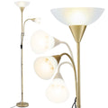 Artiss Gold Floor Lamp with Reading Light | Mother and Child Standing Lamp with 360 Flexible Gooseneck, LAMP-FLOOR-SF-1171-GD