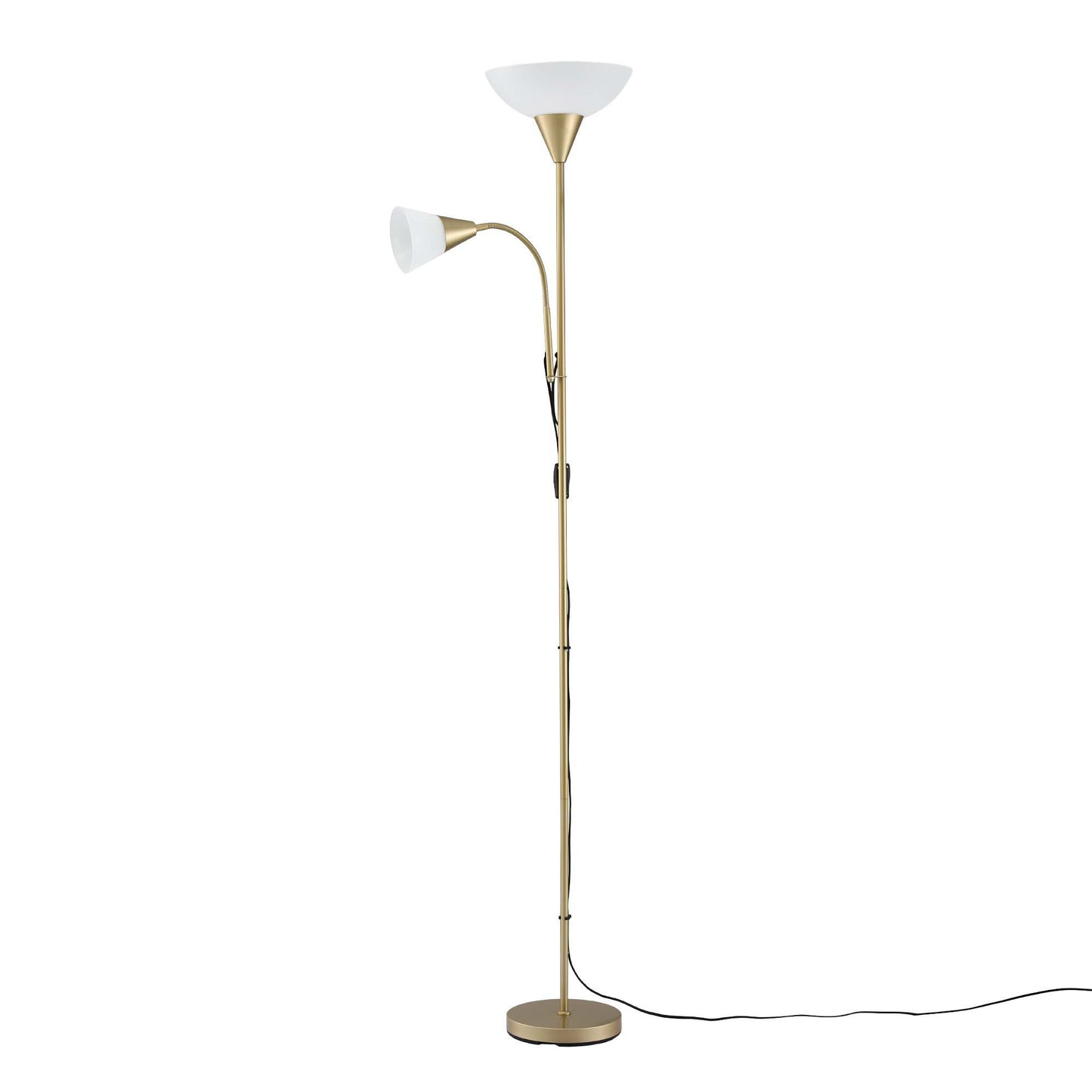 Artiss Gold Floor Lamp with Reading Light | Mother and Child Standing Lamp with 360 Flexible Gooseneck, LAMP-FLOOR-SF-1171-GD