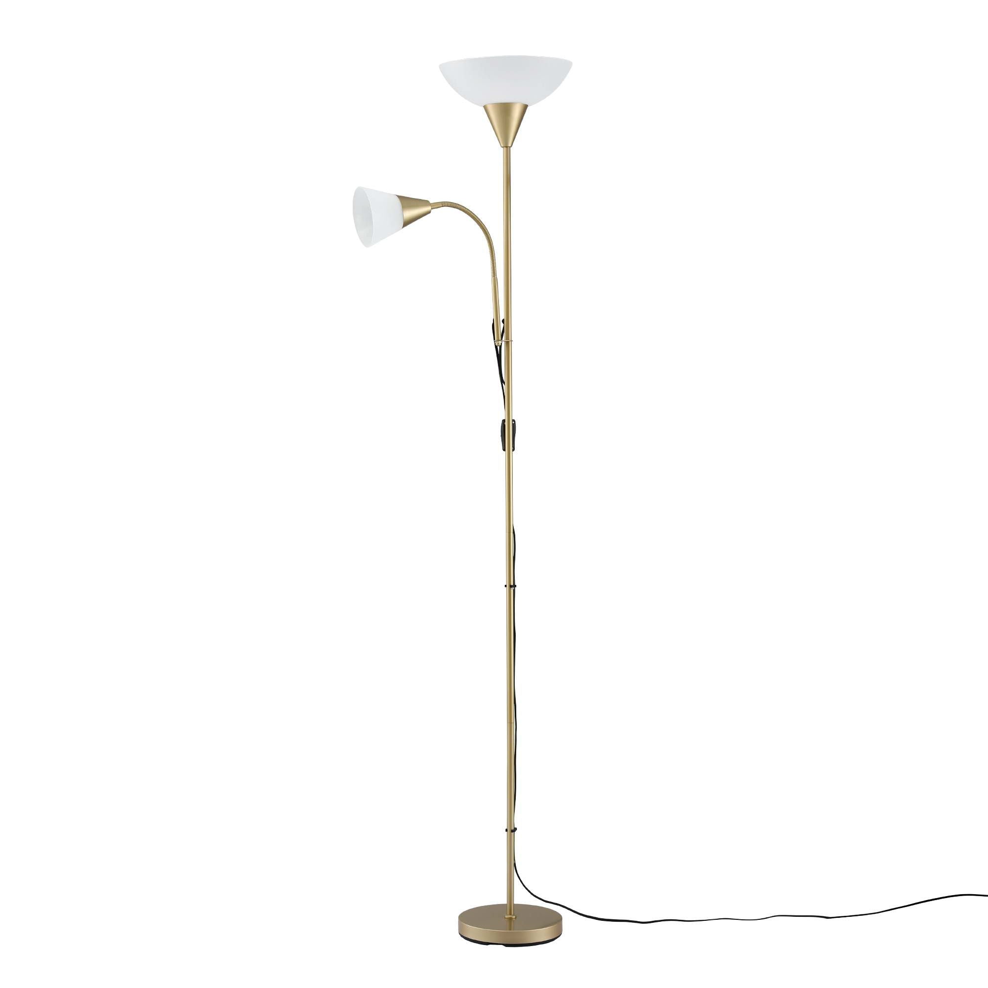 Artiss Gold Floor Lamp with Reading Light | Mother and Child Standing Lamp with 360 Flexible Gooseneck, LAMP-FLOOR-SF-1171-GD