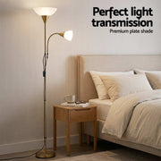 Artiss Gold Floor Lamp with Reading Light | Mother and Child Standing Lamp with 360 Flexible Gooseneck, LAMP-FLOOR-SF-1171-GD