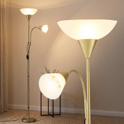 Artiss Gold Floor Lamp with Reading Light | Mother and Child Standing Lamp with 360 Flexible Gooseneck, LAMP-FLOOR-SF-1171-GD