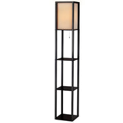 Artiss Floor Lamp 3 Tier Shelf Shelf Storage LED Light Stand Home Room Vintage Black LAMP-FLOOR-SF-3017-A-BK