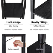 Artiss Floor Lamp 3 Tier Shelf Shelf Storage LED Light Stand Home Room Vintage Black LAMP-FLOOR-SF-3017-A-BK