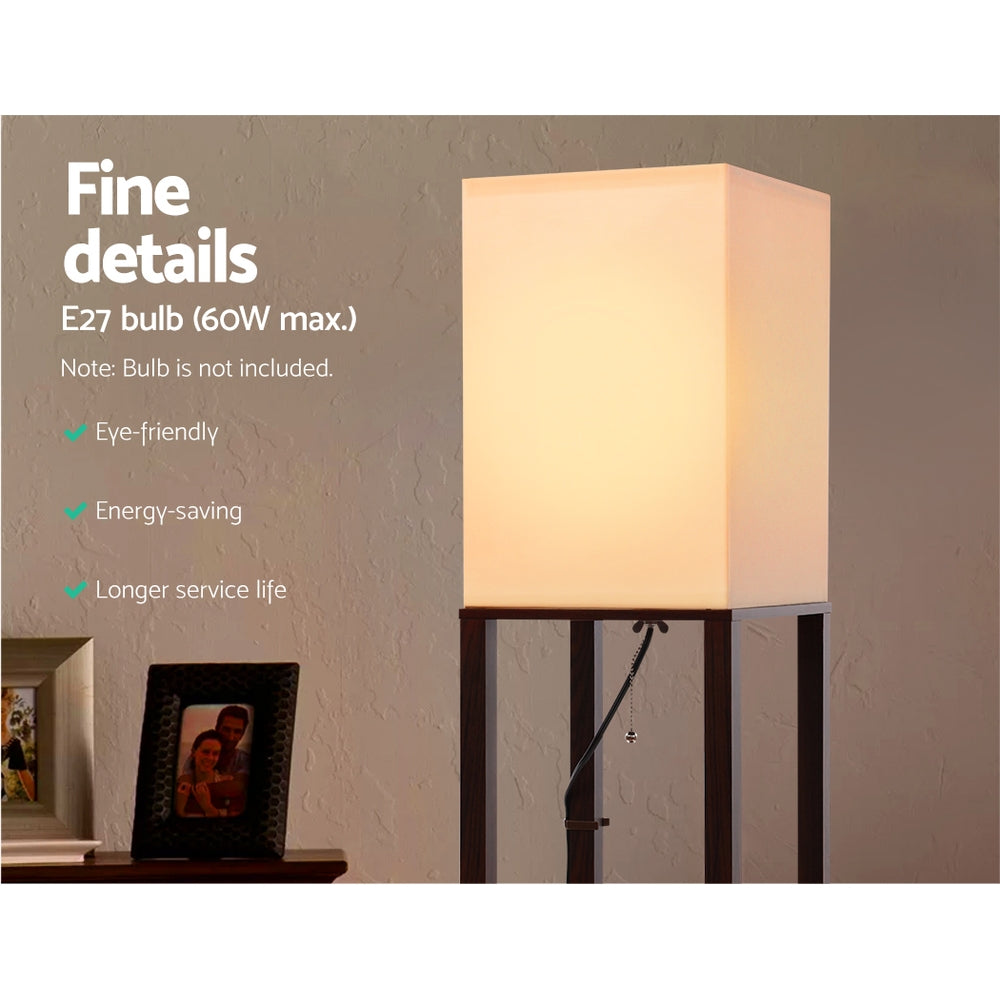 Artiss Floor Lamp 3 Tier Shelf Storage LED Light Stand Home Room Vintage White LAMP-FLOOR-SF-3017-C-WA