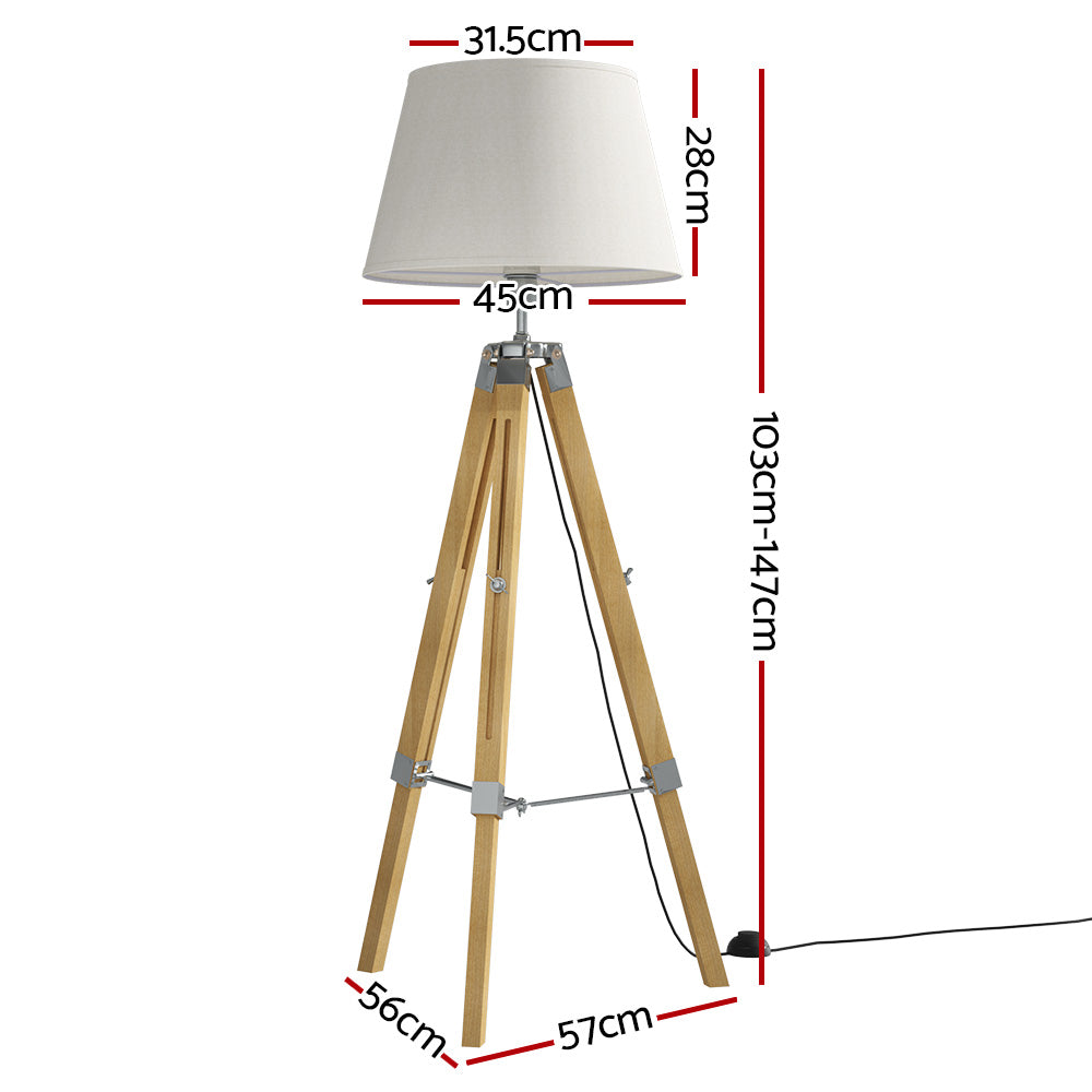 Artiss Tripod Floor Lamp Adjustable Height LED Light Stand Home Room Reading LAMP-FLOOR-SF-31016