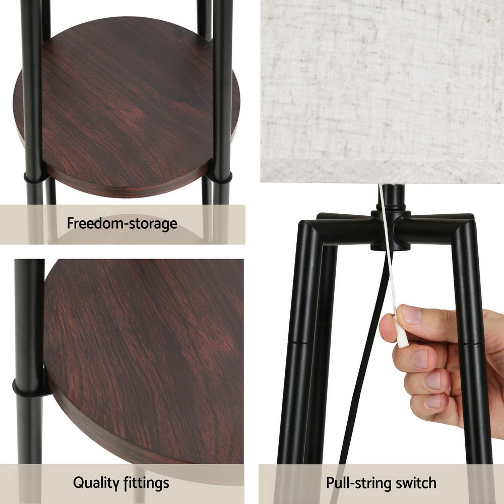 Artiss Floor Lamp 2 Tier Shelf Storage LED Light Stand Home Living Room Upright LAMP-FLOOR-SF-31097