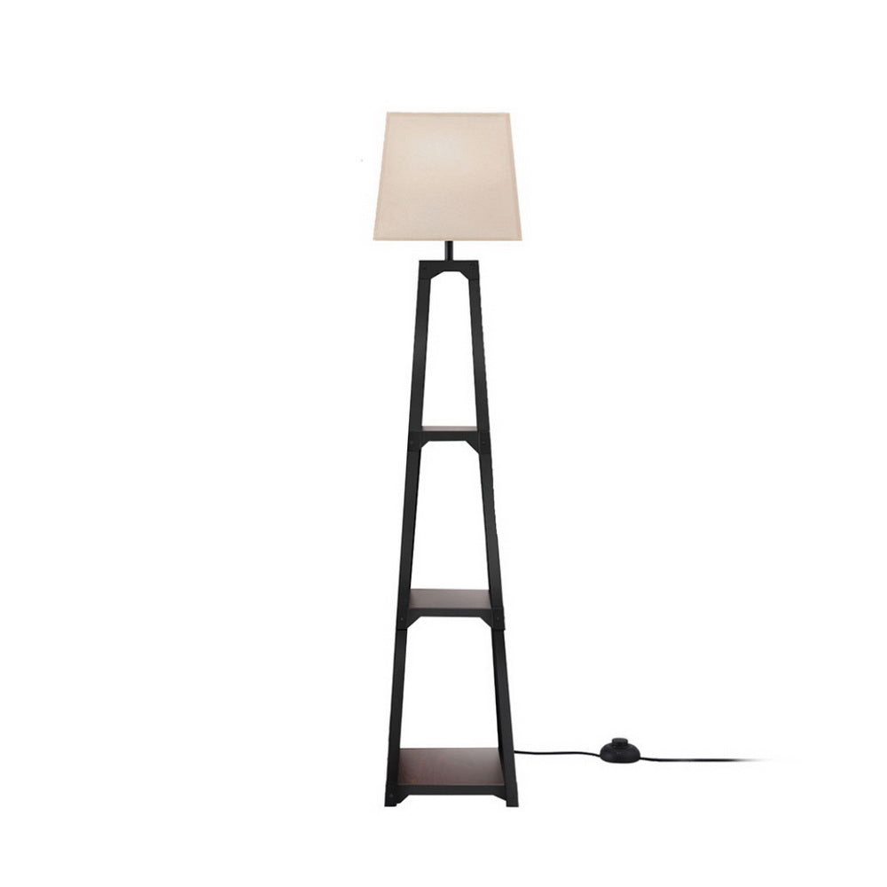 Artiss Floor Lamp 3 Tier Shelf Storage LED Light Stand Home Room Vintage White LAMP-FLOOR-SF-F31109