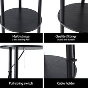 Artiss Floor Lamp 3 Tier Shelf Storage LED Light Stand Home Room Vintage Round LAMP-FLOOR-SF-F31171