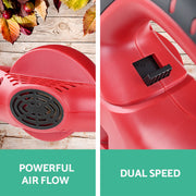 Giantz 20V Cordless Leaf Blower Garden Lithium Electric Battery Nozzles 2-Speed LB-20V-HAND-RD